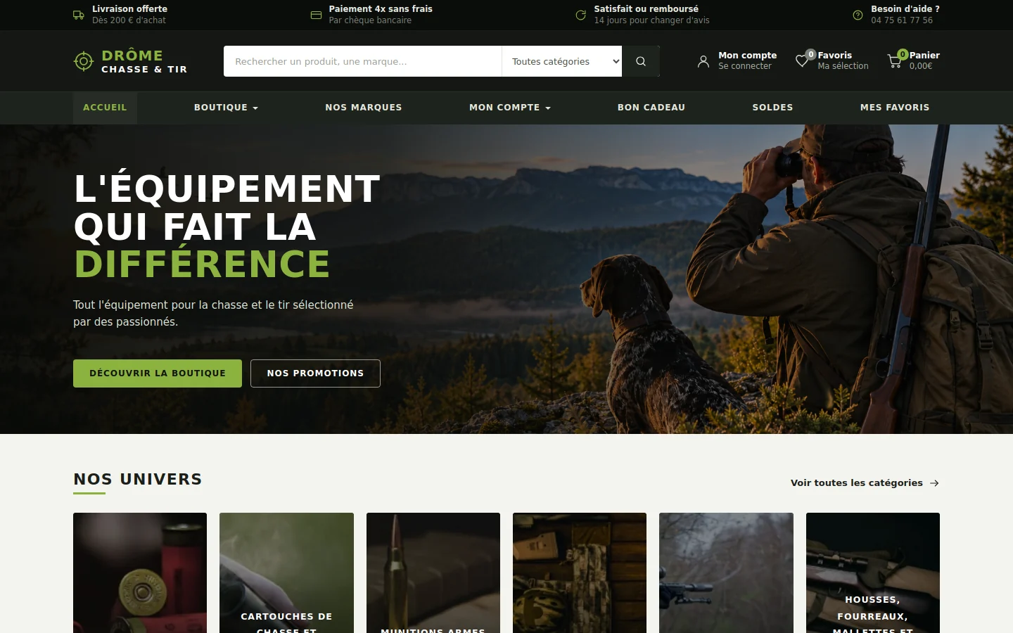 Capture du site Drôme Chasse & Tir