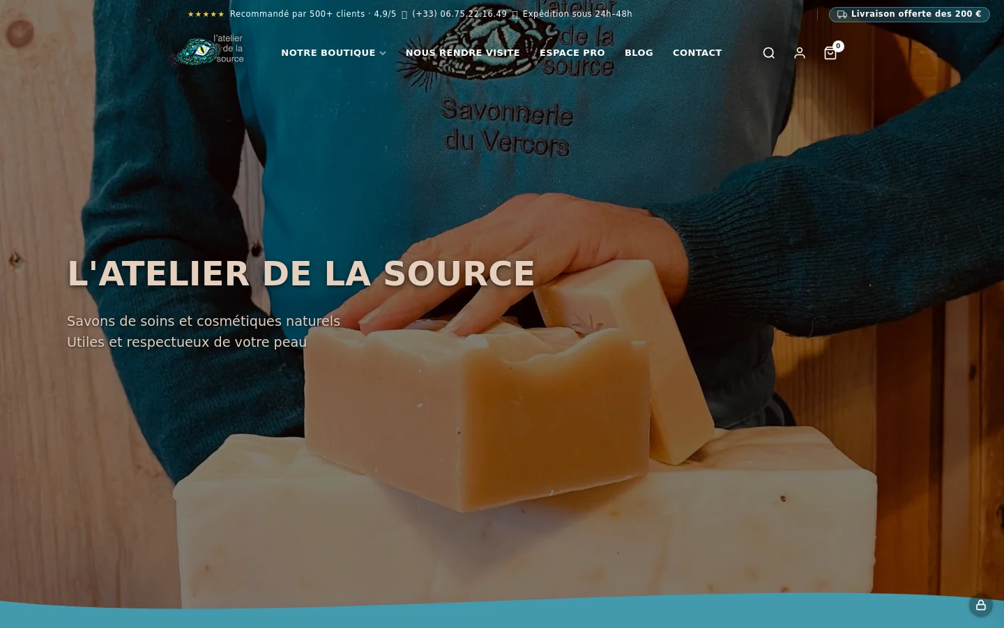 Capture du site L’Atelier de la Source
