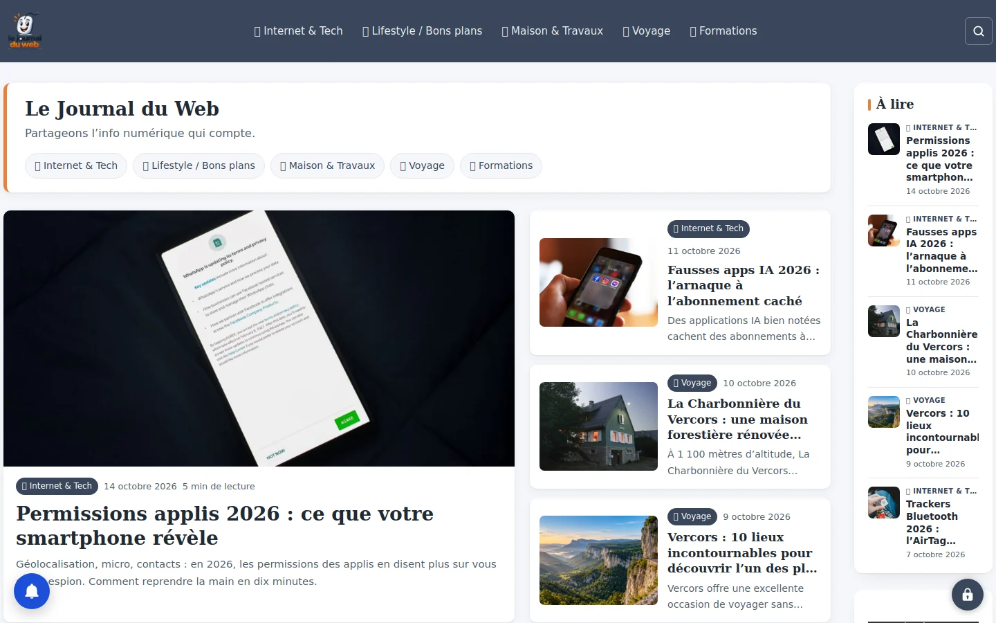 Capture du site Le Journal du Web